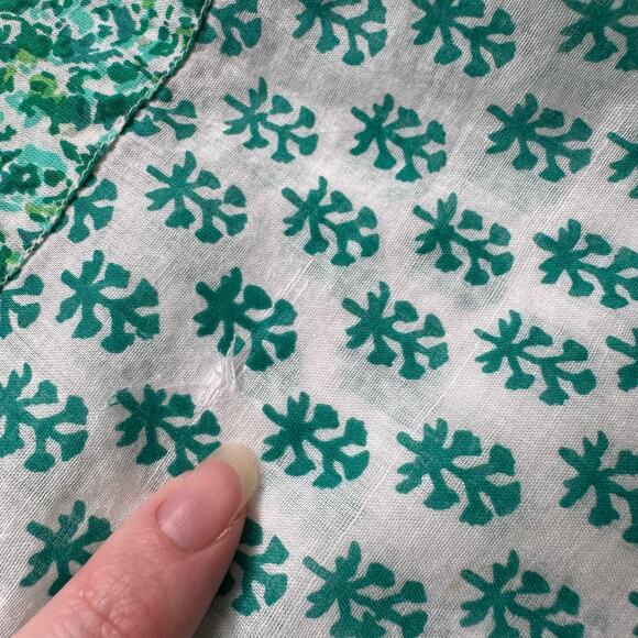 House of Pom Womens Floral Mini Dress in Green Sz XS Sheer Lightweight Boho - Picture 6 of 13